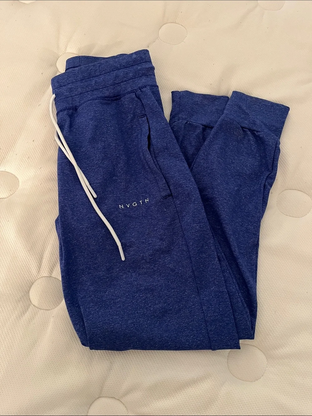 NVGTN Deep Blue Athletic Joggers with White Drawstring - Picture 1 of 3